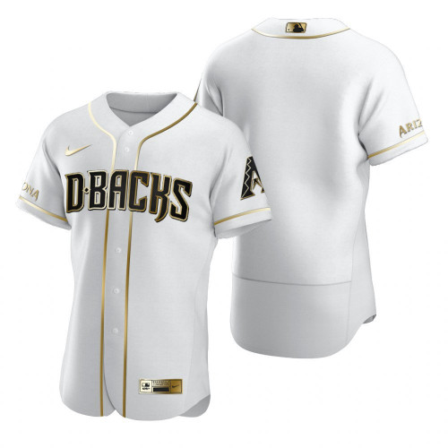 Men's Arizona Diamondbacks Blank 2020 White Golden Flex Base Stitched MLB Jersey Men's Arizona Diamondbacks Blank 2020 White Golden Flex Base Stitched MLB Jersey